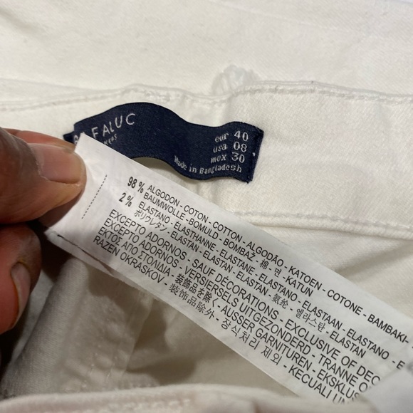 Zara Basic white denim ripped jeans. SZ 30 - Picture 6 of 9